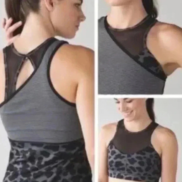 Lululemon Meshed Up 2in1 Leopard Print Active Bra & Tank - Picture 1 of 10